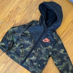 Nike Kids Camo Raincoat - Black and Green